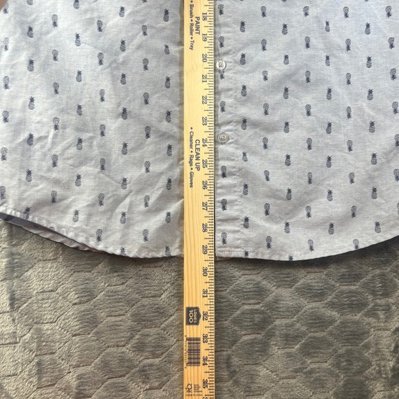 Molokai Surf Co Pineapple Button Down Large Blue Short Sleeve Tropical Shirt - Picture 6 of 7